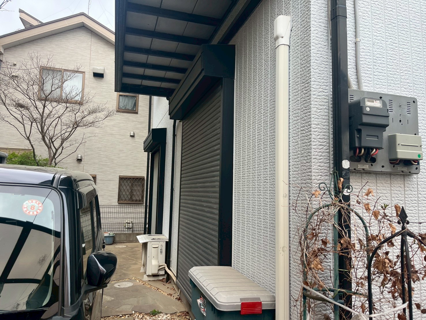 庭側の外壁をチェック